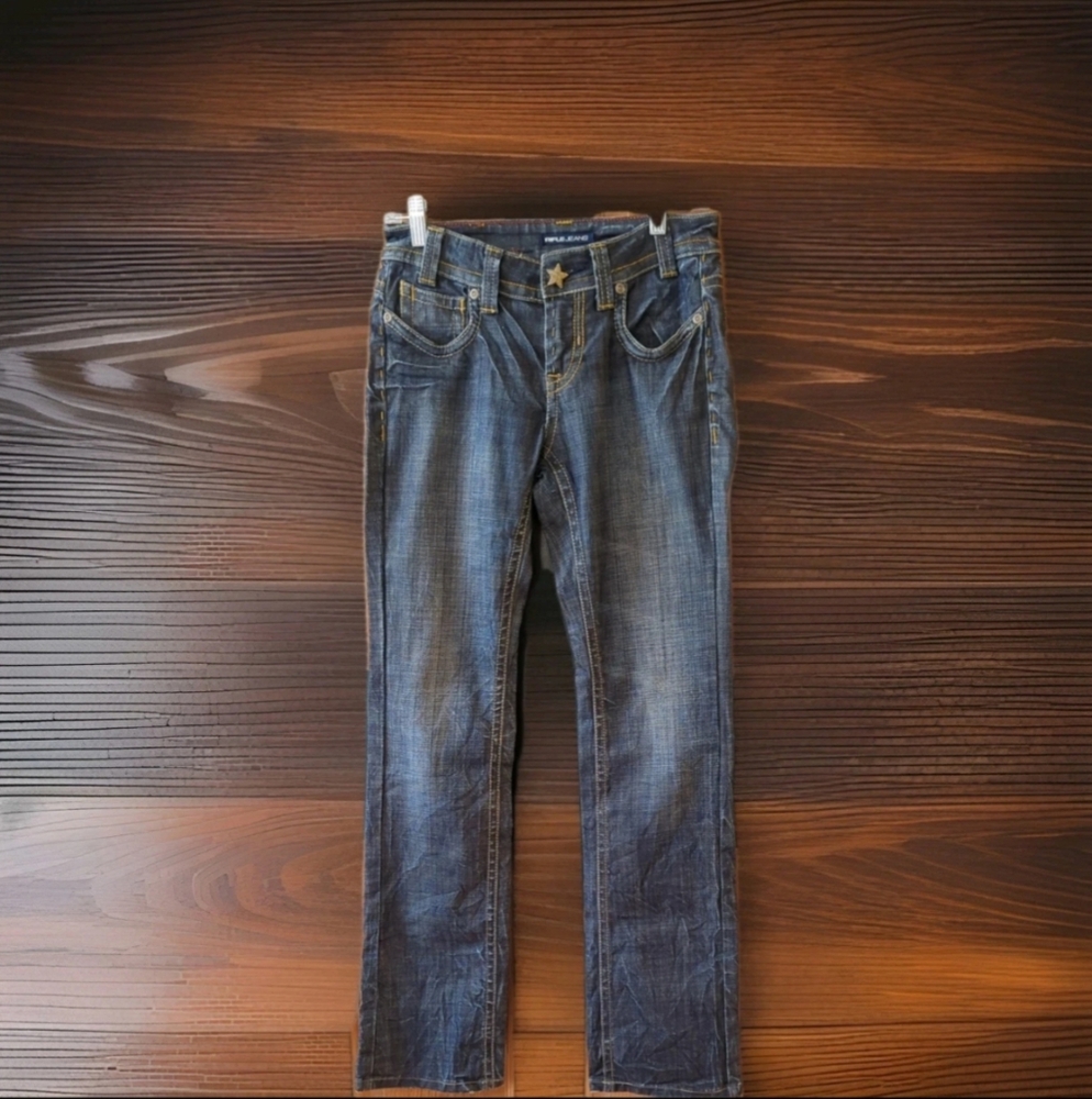 VTG Rifle Jeans Women's Size 26 Low Rise Boot Cut Dark Wash Stretch Y2K